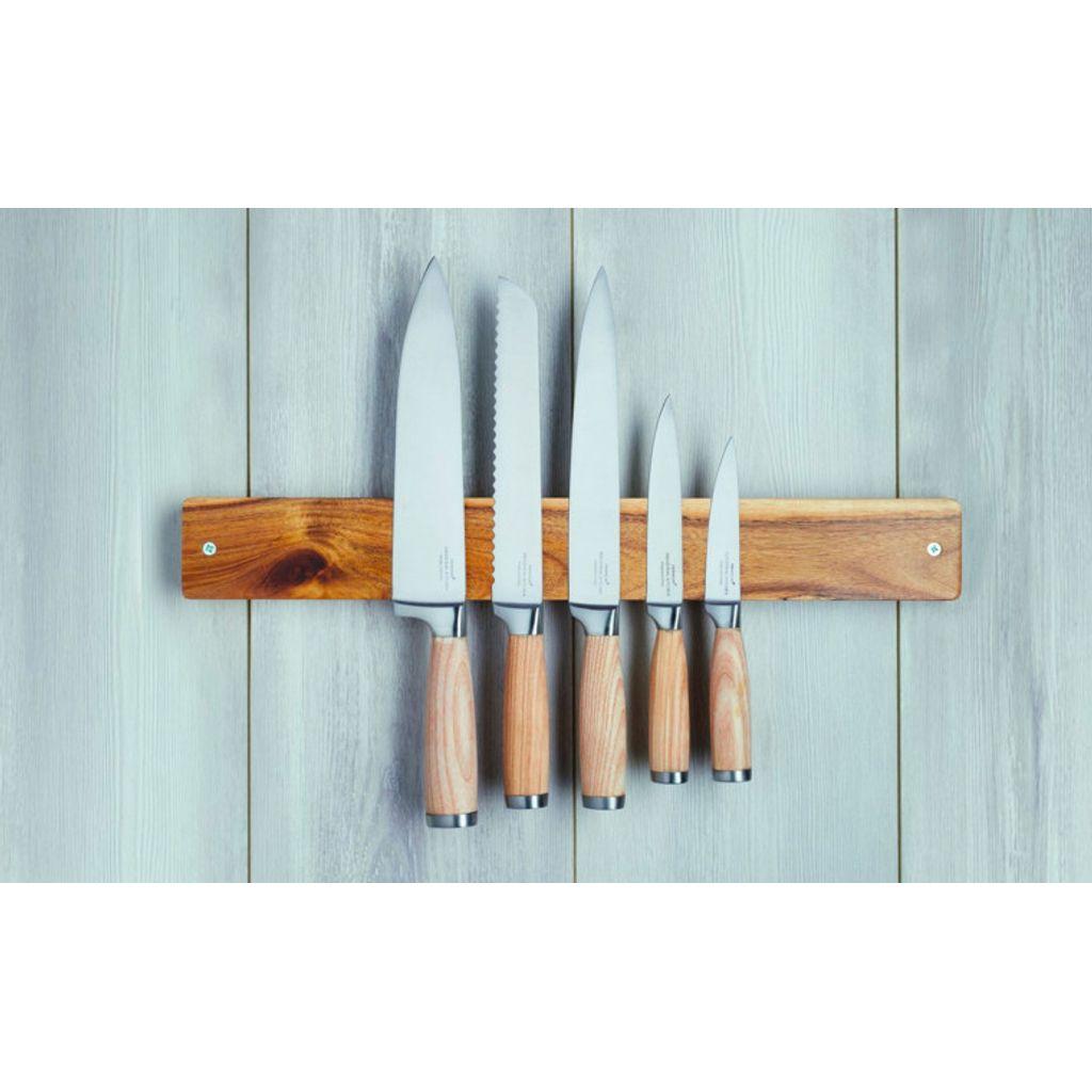 Barre aimantée pour couteaux en bois d'acacia FSC nerack 45 cm - Visuel 2